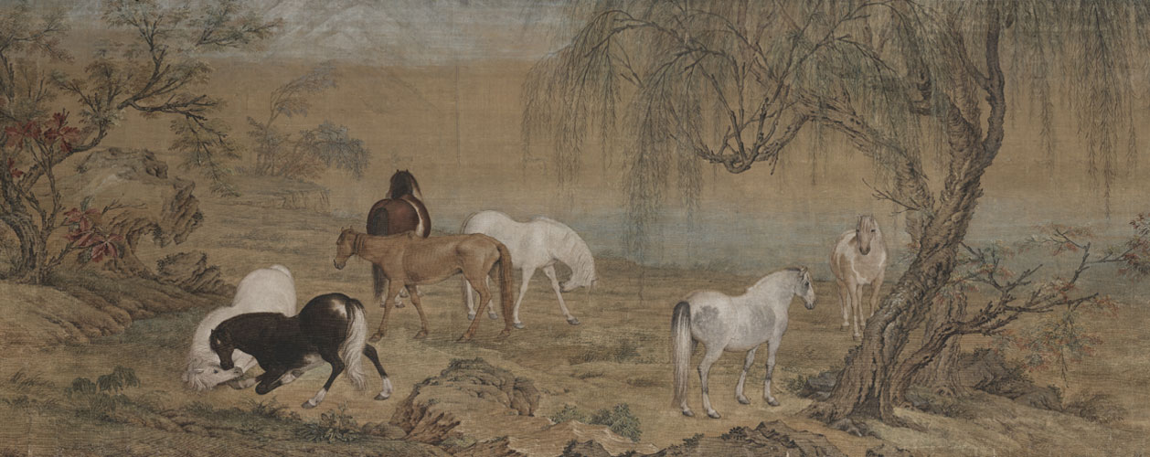 图片[1]-Picture scroll of the original horse herding in Langshining suburb-China Archive